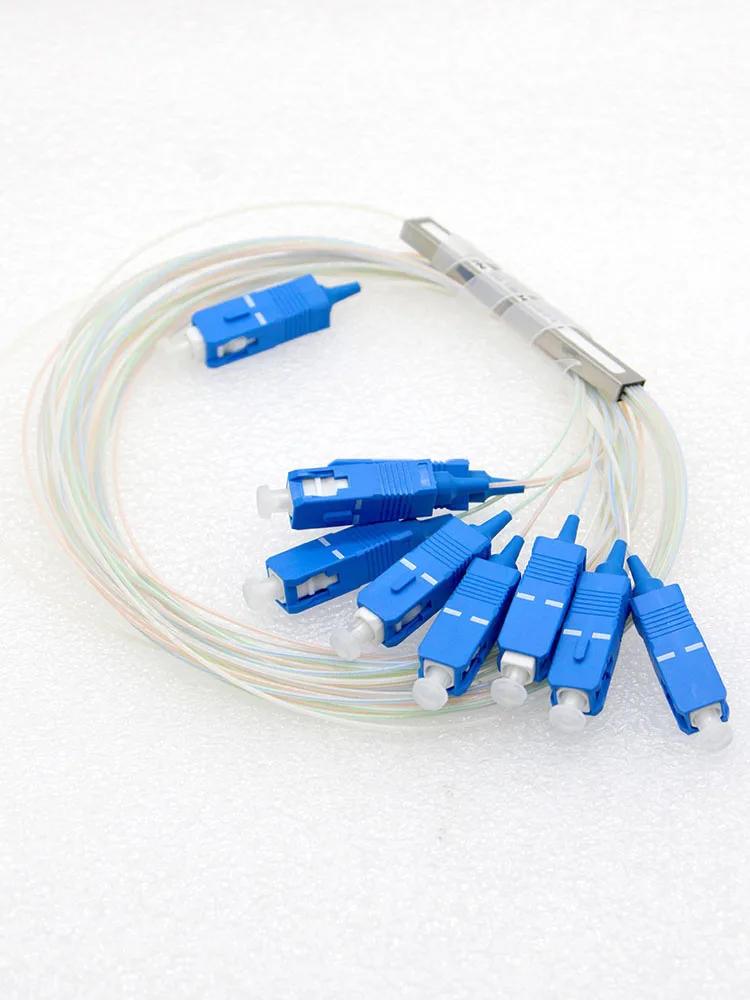 

10pcs New SC/APC1:8 Fiber Splitter Connector Mini Steel Tube PLC Single Mode Differential Fiber Splitter Free Shipping TO Brazil