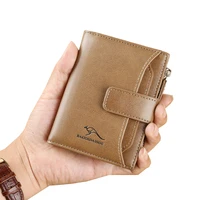 mens leather wallet rfid blocking anti theft short vertical zipper coin purse male card holder bag wallet man fashion