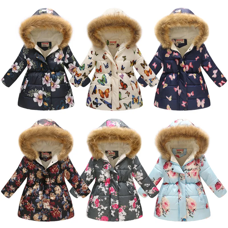 

Children's Down Coat Winter Teenage Baby Boys Girls Cotton-padded Parka & Coats Thicken Warm Long Jackets Toddler Kids Outerwear