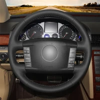 diy anti slip wear resistant steering wheel cover for volkswagen touareg phaeton 2002 2010 car interior decoration