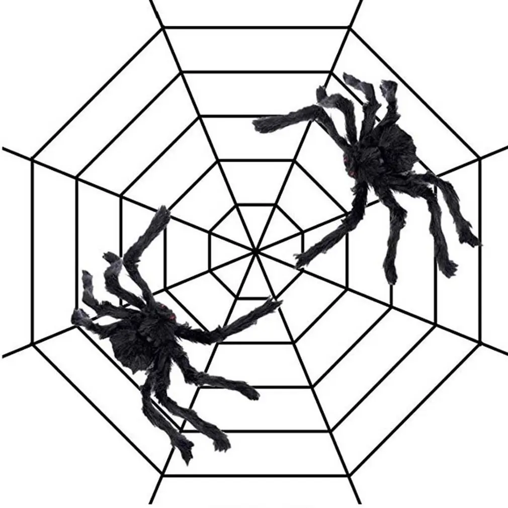 Гигантский ужас черный плюшевый паук складной гибкий украшение для вечерние НКИ