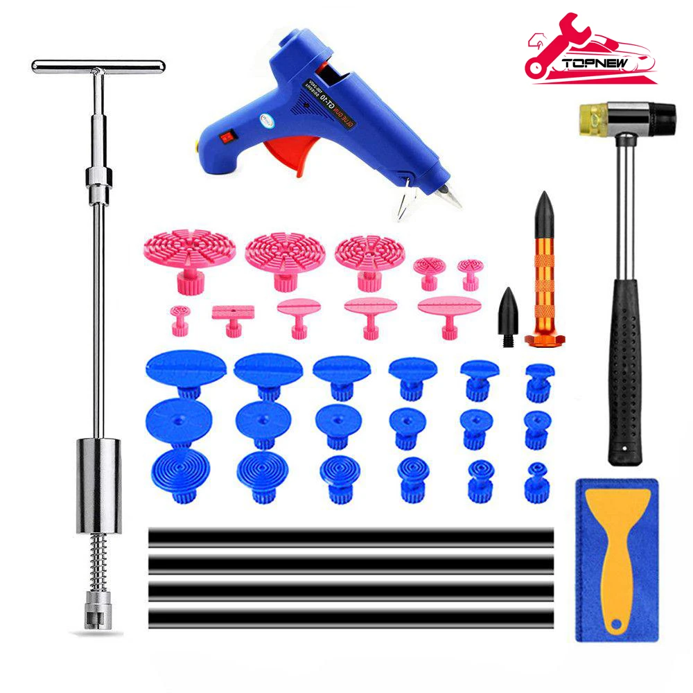 Car Body Paintless Repair Removal Tools Automotive Dent Silde Hammer Glue Puller Repair Starter Set Kits for Car Hail Damage