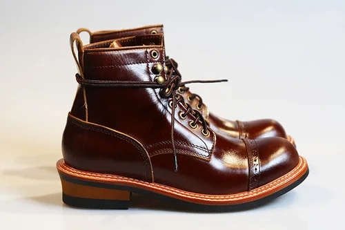 Retro Brown Кожаные ботинки в британском стиле с круглым носком в стиле ретро; мотоциклетные ботинки красного цвета; мужские кожаные ботинки; модная кожаная обувь - Цвет: Retro Brown