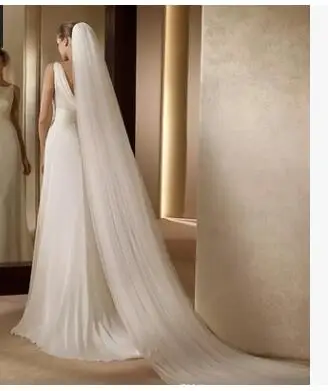 

1pcs/lot Elegant Wedding Accessories 3 Meters 2 Layer Wedding Veil White Ivory Bridal Veil With Comb