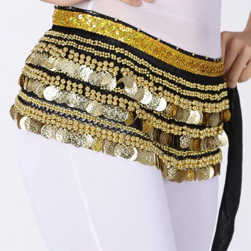 

338 Coins Belly Dance Waist Chain Indian Dance Performance Hip Scarf Practice Performance Accessories