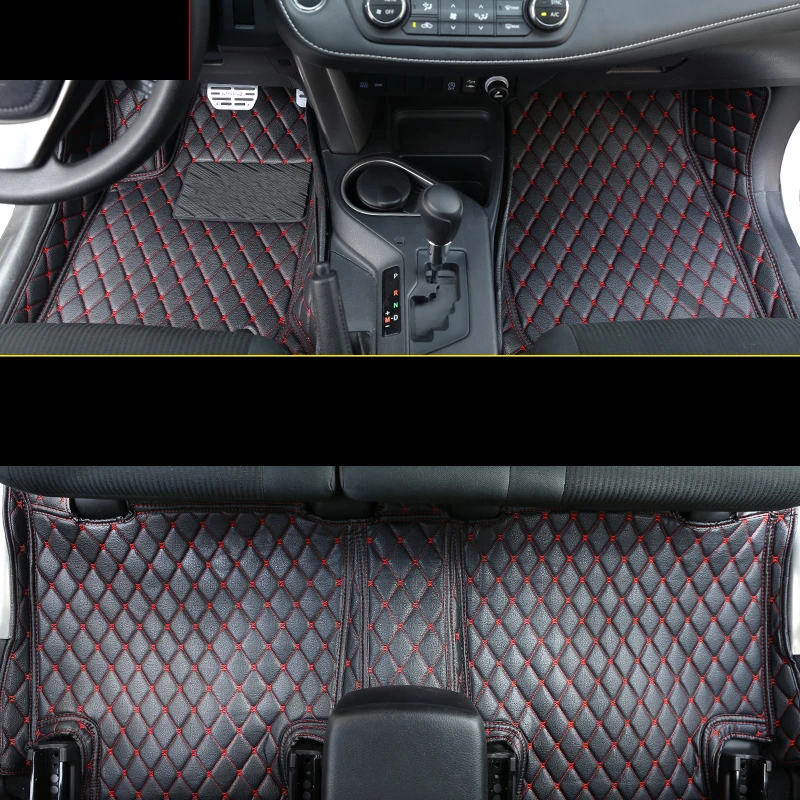 

lsrtw2017 leather car floor mats for toyota rav4 2013 2014 2015 2016 2017 2018 xa40 accessories carpet foot auto interior mat