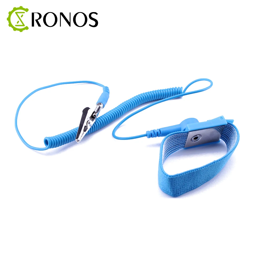 

Регулируемый Антистатический браслет, кабель электростатического разряда, многоразовый ремешок на запястье с заземляющим проводом, 1 шт.