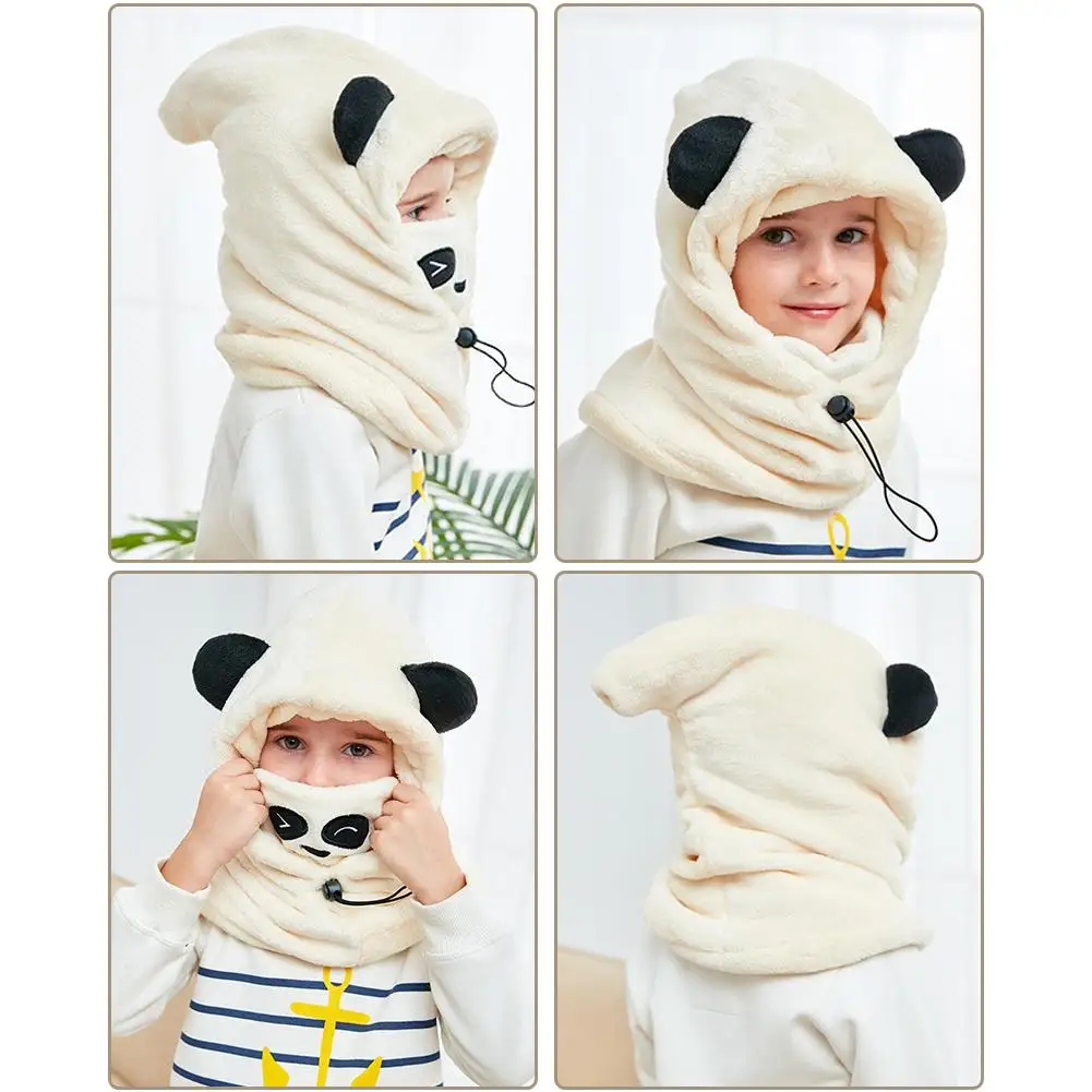 Детский Теплый шарф с капюшоном шапка детская флисовая плотная Зимняя Шапка-бини