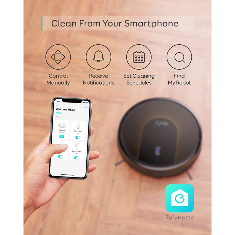 eufy [BoostIQ] RoboVac 30C Robot Vacuum Cleaner 1500Pa Suction Boundary Strips Included Quiet Self-Charging Robotic | Бытовая техника