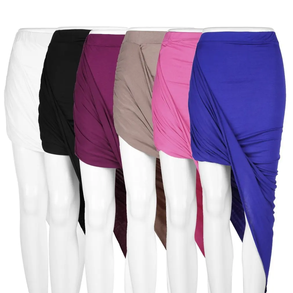 Облегающее ДРАПИРОВАННОЕ Сексуальное Платье асимметричное с высокой талией