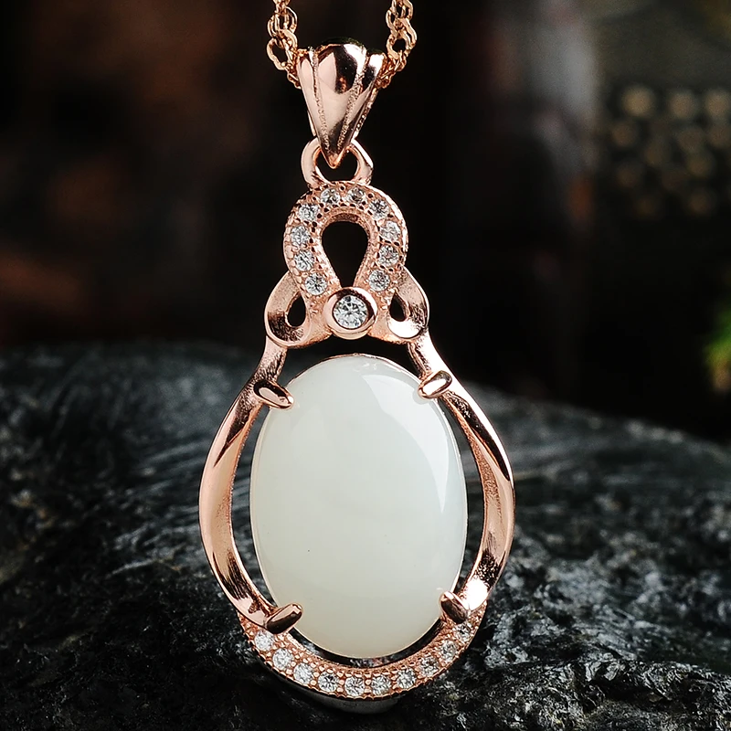 Высококачественные ювелирные изделия 925 серебряная мозаика и Хотан нефритовый