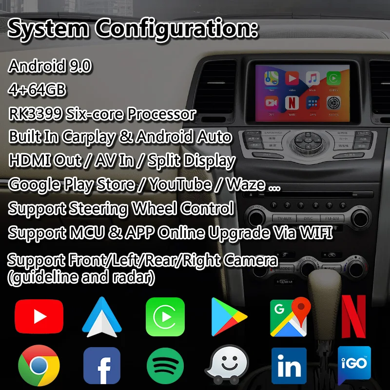 Lsailt Android Carplay интерфейс для Nissan Murano Z51 2011 2014 год Автомобильная GPS навигация 4 + 64 ГБ PX6