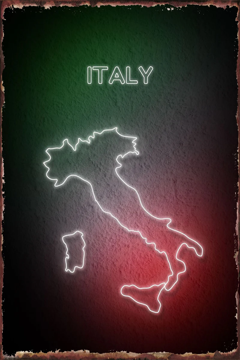 

Оловянная неоновая итальянская вывеска, Настенный декор, комнатное украшение в стиле ретро, винтажный металлический знак для творчества, к...