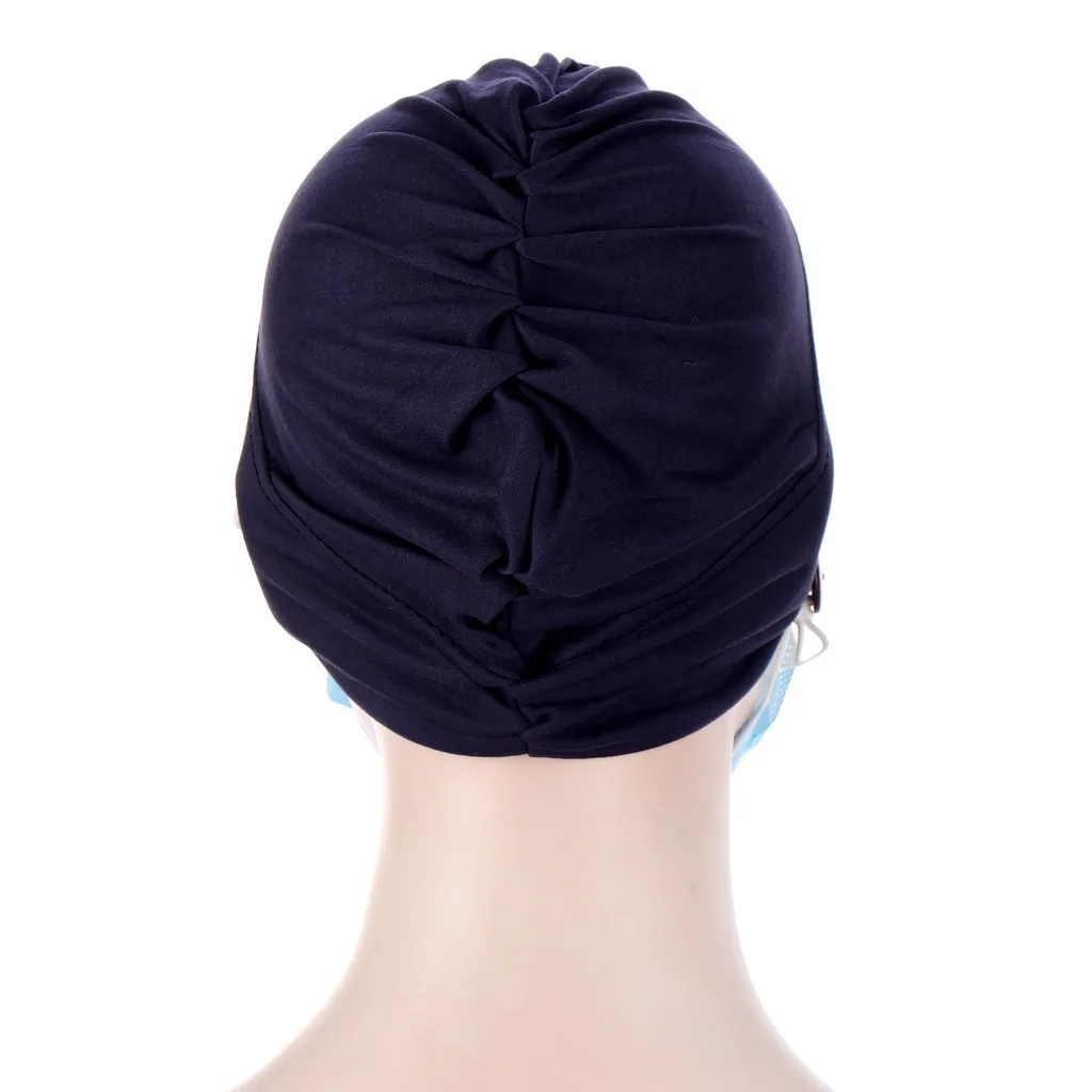 

Casual Women Turban Head Wrap Hat With Button Headwear Headscarf Bonnet Inner Hijabs Cap Muslim Hijab Chemo Hats Turbantes Caps