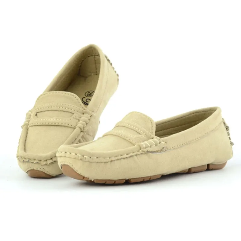 

Children Boys Girls Loafers Kids Shoes Flat Suede Leather Slip-on Soft Bottom Boat Shoe Baby Driver Shoes Moccasin For Toddler