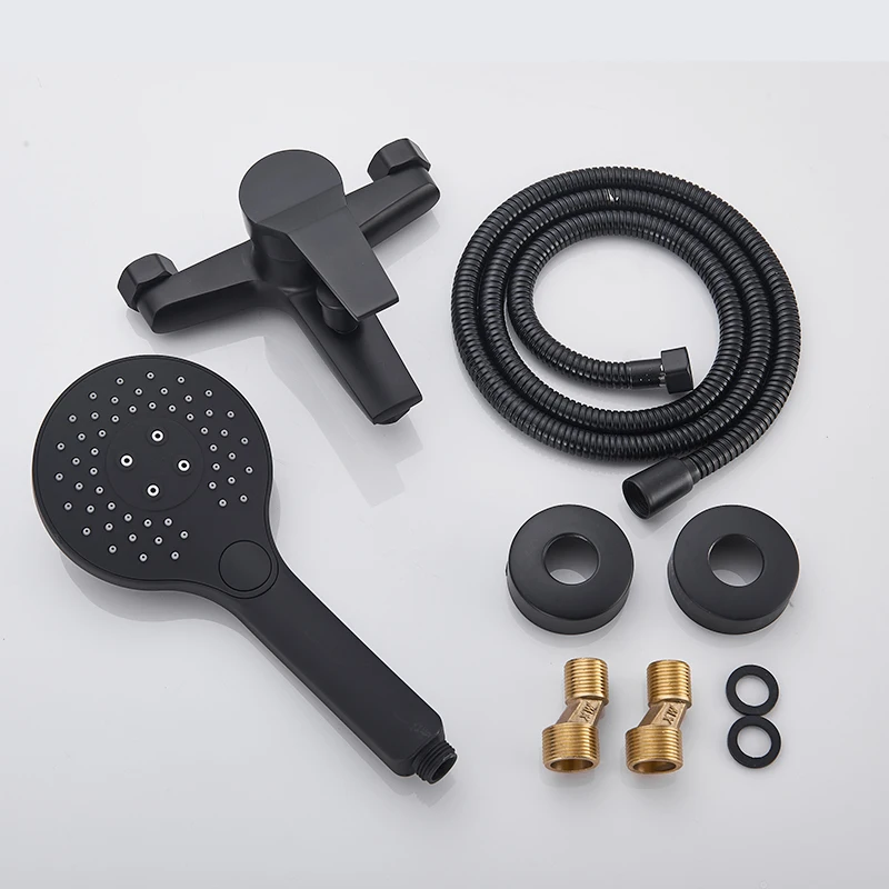 Матовый черный смеситель для душа Quyanre ванной комнаты горячей и холодной воды Tap