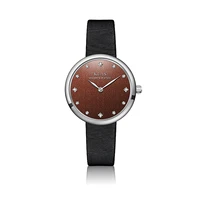 fashion sandstone dial watch for girls leatherette quartz watches klas