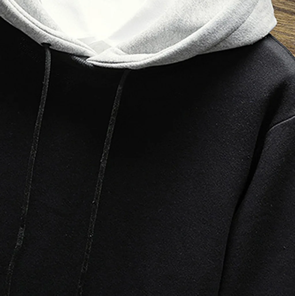 High quality Cool Sweatshirt Men Hip Hop patchwork Long Sleeve Pullover Contrast Hoodies Harajuku Streetwear Hoodie | Мужская одежда