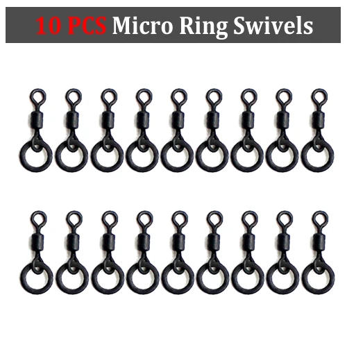 20PCS Ring Swivels 20 шт. комплект рыболовных принадлежностей для ловли карпа микро-кольцевой поворотный разъем D Rig Line Aligner ассортимент рыболовных снастей для ловли карпа - Цвет: 20PCS Ring Swivels
