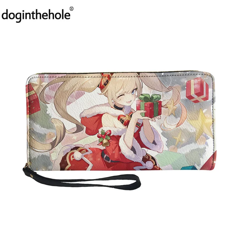 

Doginthehole 2022 новый год женский длинный кошелек аниме Рождество Дамский кошелек с монетницей мультфильм Манга Девушка держатель карты деньги т...