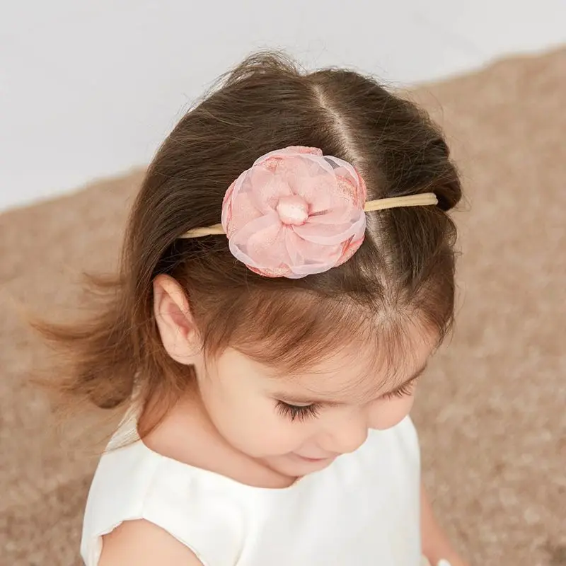 

10pcs/lot Fashion Flower Baby Headband Super Soft Nylon Infant Baby Hair Band