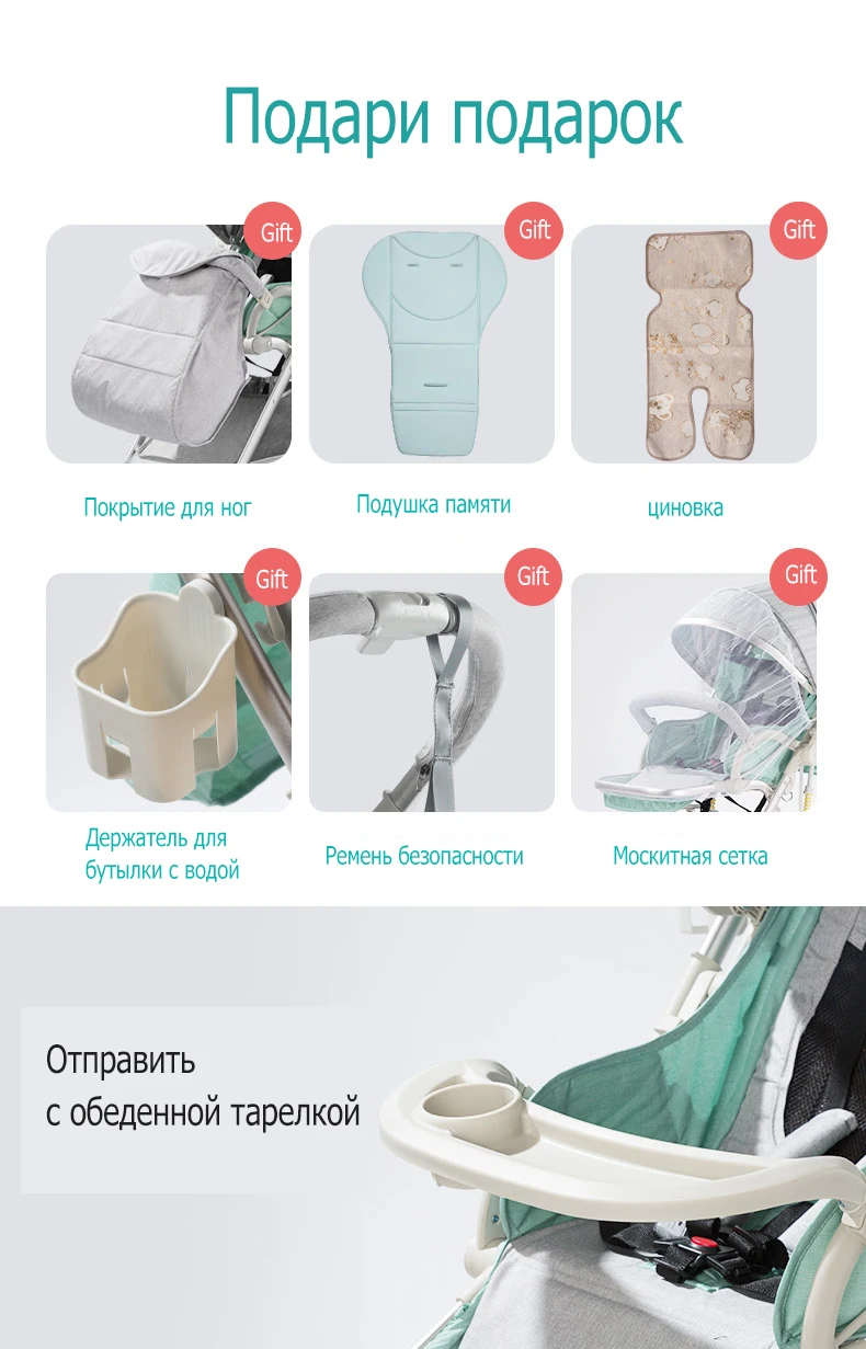 Wisesonle коляска детская Двухнаправленная прогулочная коляска младенца Сложить Легкая коляска Россия