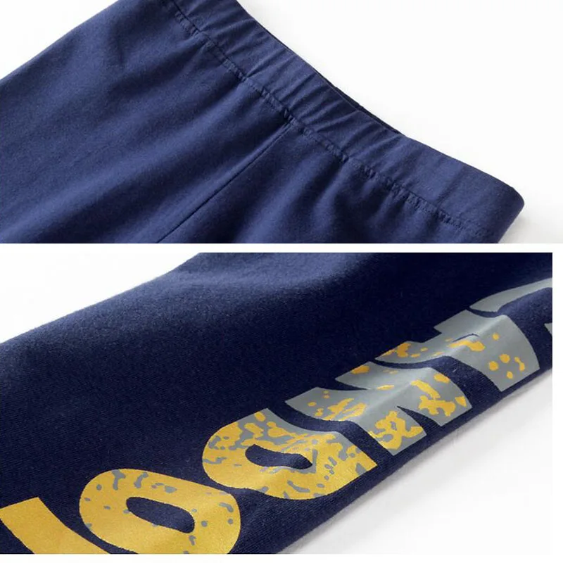 

Girls Sport Leggings 2020 New Teenage Girls Cotton Pant Golden Print Black Kids Sport Trousers Spring Fall Students Bottoms