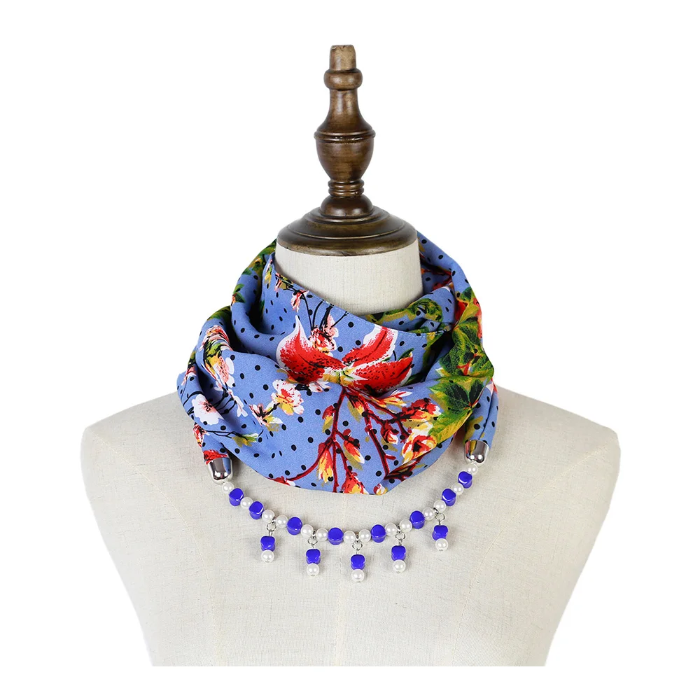 Шарфы женские с круглым кулоном и акриловыми бусинами летняя бижутерия кольцо