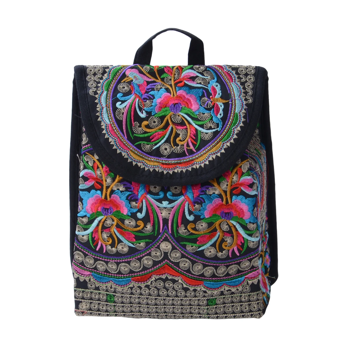Женский рюкзак с цветочной вышивкой этническая дорожная сумка для книг через