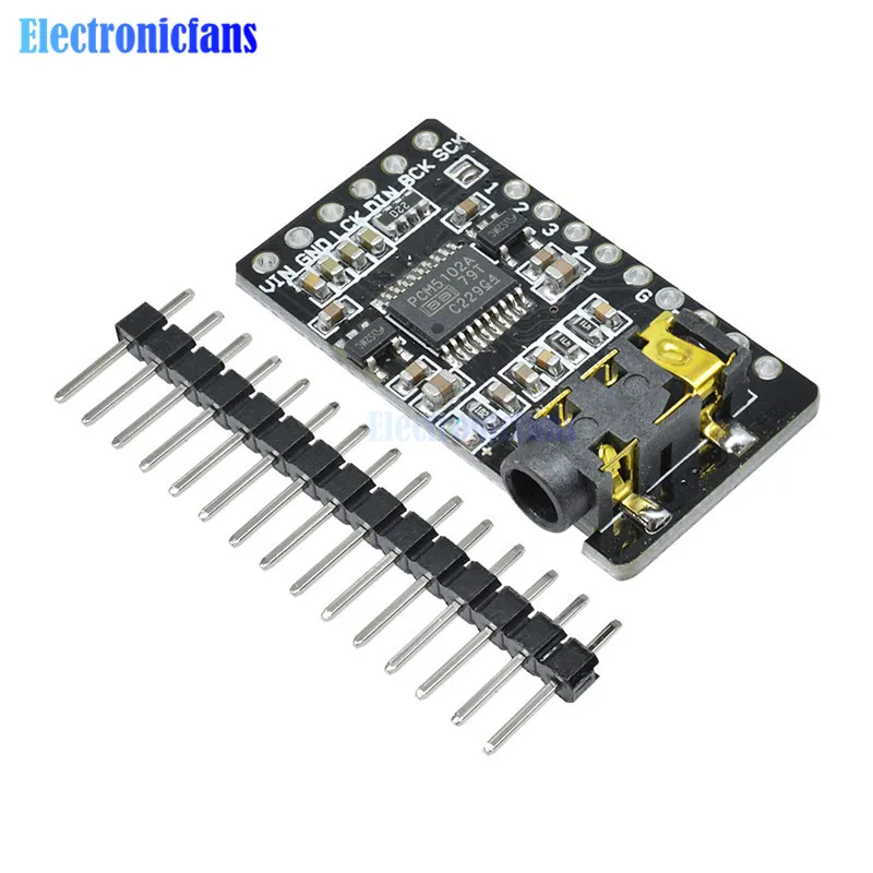 PCM5102 DAC IGS интерфейс декодер звуковая карта плата цифровой аудио GY-PCM5102 Phat формат плеер модуль для Raspberry Pi - Цвет: Черный