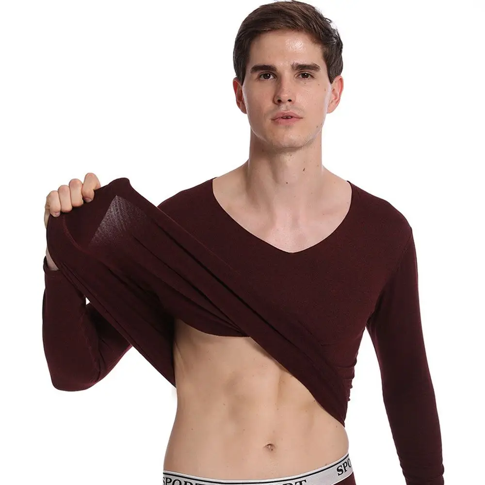 Men Thermal Underwear Winter Warm Layered Pajamas Long Johns Keep Warm For Russian Men Thick Thermal Clothing Solid M-5XL