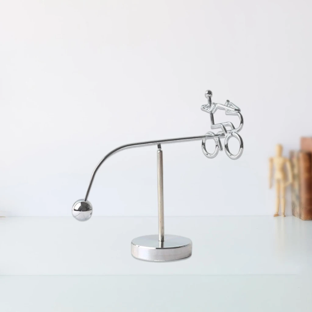 Metal Cycler Balance Toy Pendulum Revolving Bicycle Tabletop Ornament | Gags