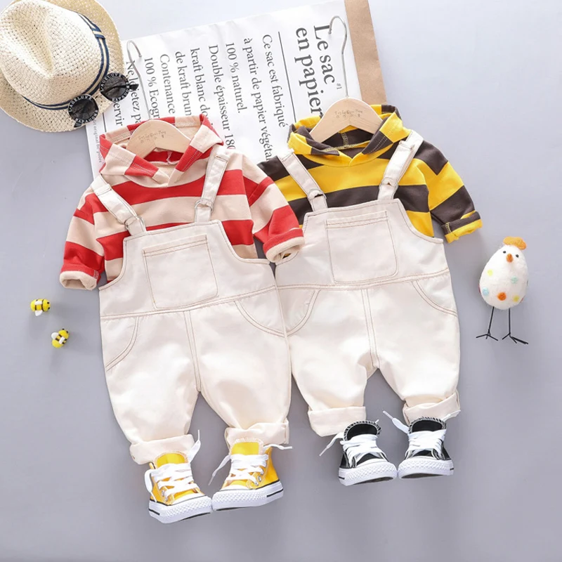 Весенне-осенний комплект одежды для маленьких мальчиков свитер топ штаны костюм