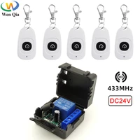 433mhz universal wireless remote control switch dc 24v 10a 1ch relay receiver module and transmitter for garageelectronic door
