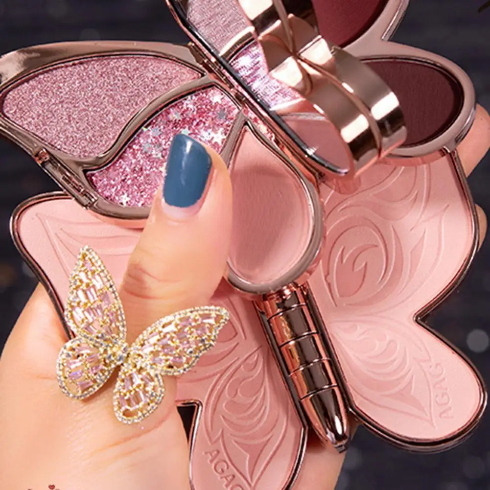 Палитра теней для век 6 цветов в форме бабочки lucky Koi Pearl водостойкая матовая