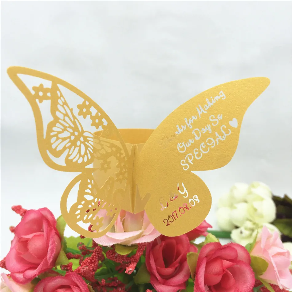 50 шт. сделай сам лазерная вырезка Индивидуальные свадебные украшения кольцо для