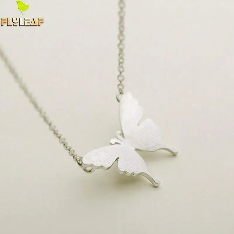 Женское короткое ожерелье Flyleaf из серебра 925 пробы с подвеской бабочкой|pendants for