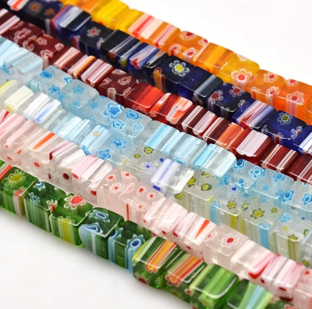 

10 Strand Mix Color Glass Cube Bead Strands 6mm 8mm for jewelry making DIY Bracelet Necklace Accessories Decor