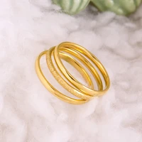 wholesale 316l stainless steel minimalism light luxury versatile temperament ring three piece set index finger ring