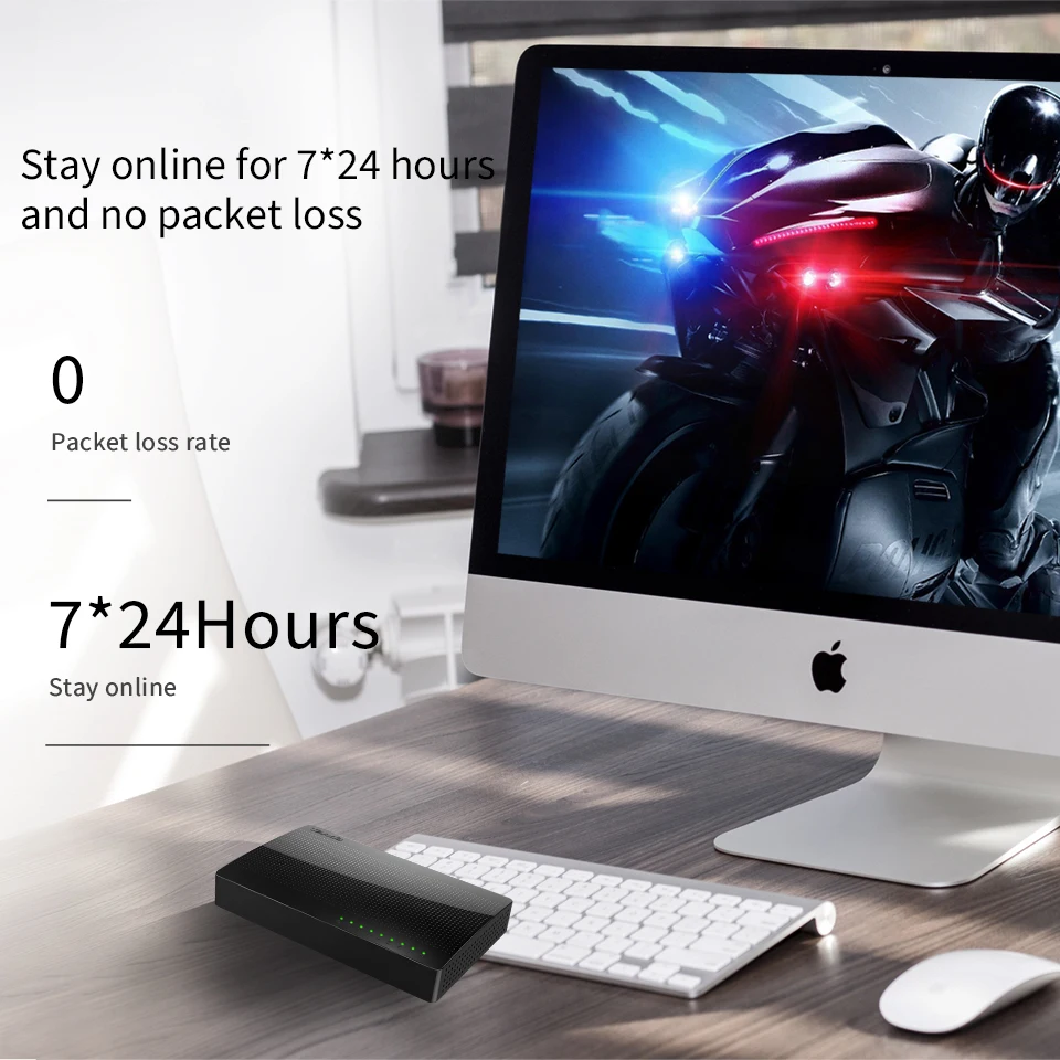 Настольный гигабитный мини-коммутатор Tenda SG108 Gigabit 8 портов сетевой коммутатор Fast