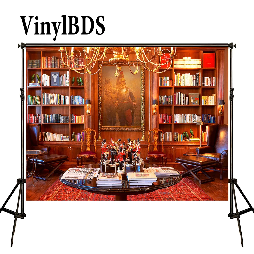 

VinylBDS Study Book Room Photography Backdrops I Mural Chandeliers Penteadeira Photocall Background For Photo Studio J01673