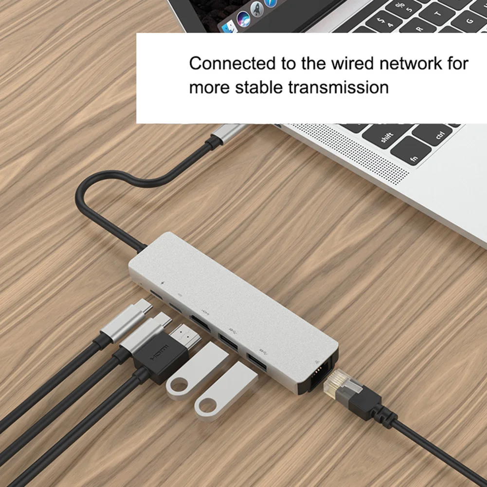 

USB-эспандер, компьютерные аксессуары, адаптер 6 в 1, с 4K HDTV USB 3,0 2,0 RJ45 PD, зарядный порт