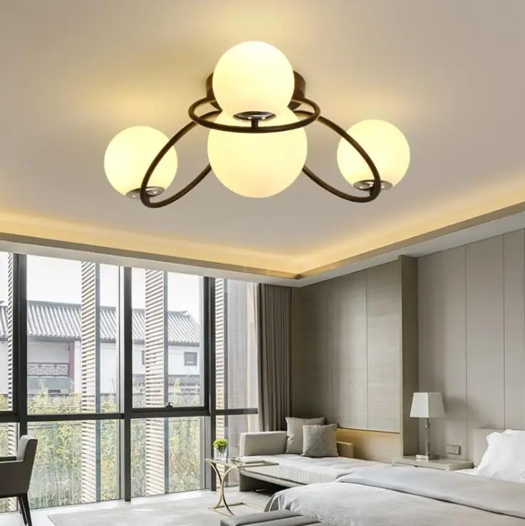 Скандинавский Железный потолочный светильник современный простой для спальни 4