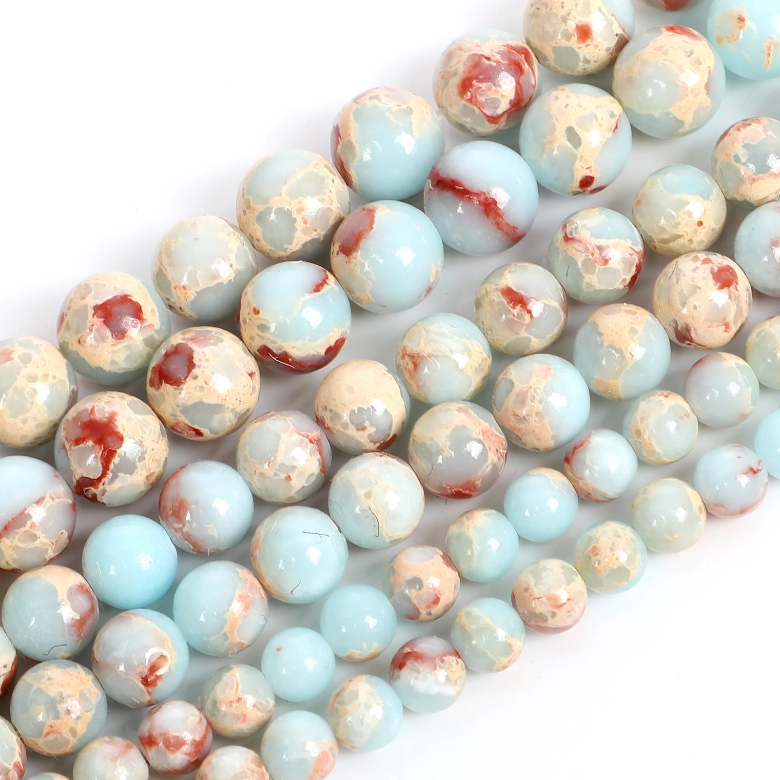 Бусины из натурального камня 15 дюймов незакрепленные бусины змеиной кожи синего