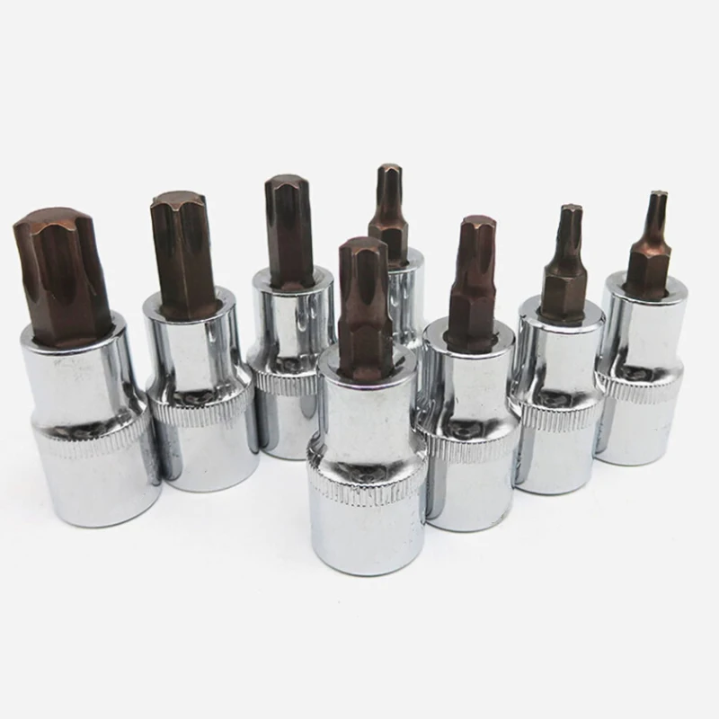 1 шт. 37 мм 1/4 дюйма Dr гаечный ключ T8/T10/T15/T20/T25/T27/T30/T40 короткие торцевые разъемы для