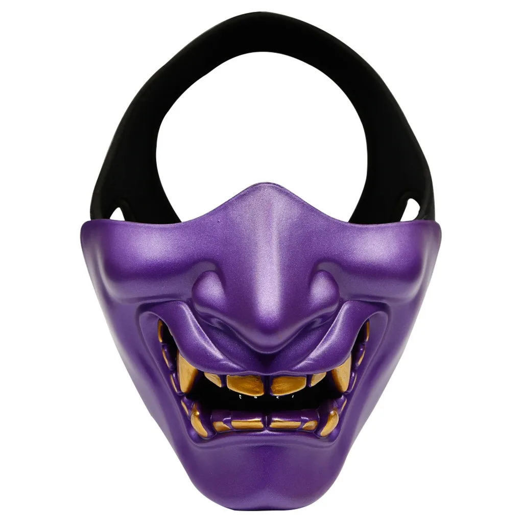 

Half Face Mask Full Head Cosplay Samurai Halloween Party Festival Mask Fun Toys For Children Party Game Boys Gift Supplies
