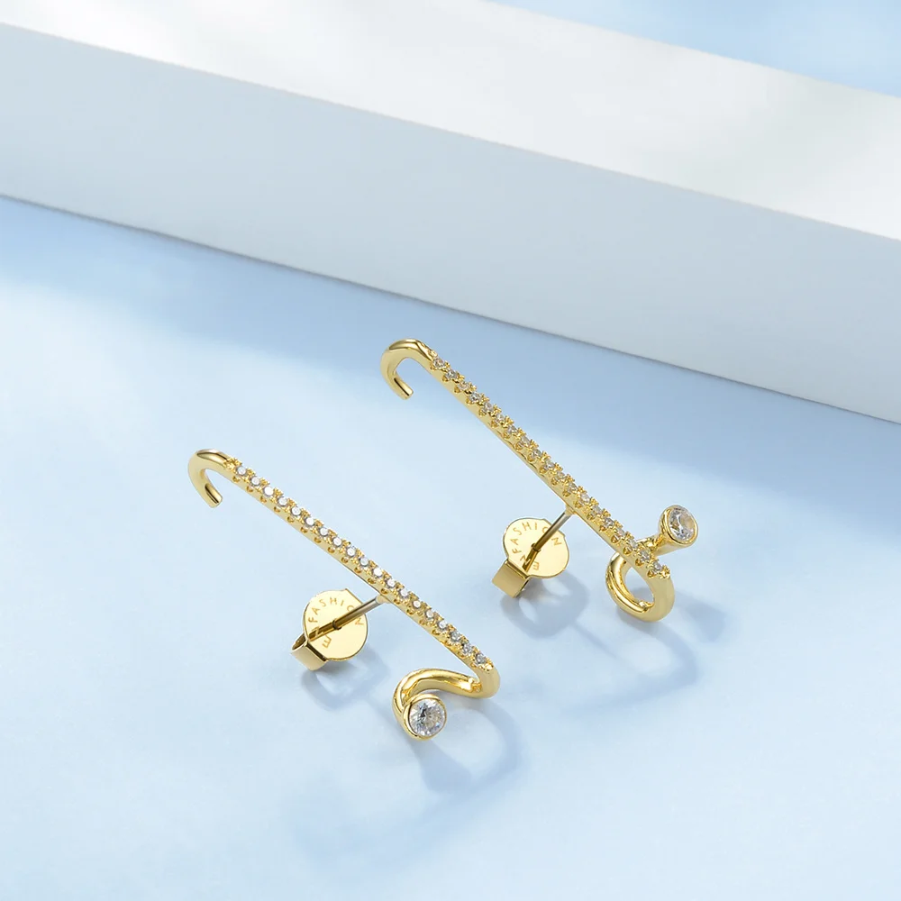 ENFASHION Панк горный хрусталь серьги гвоздики для женщин заявка на цвет золота