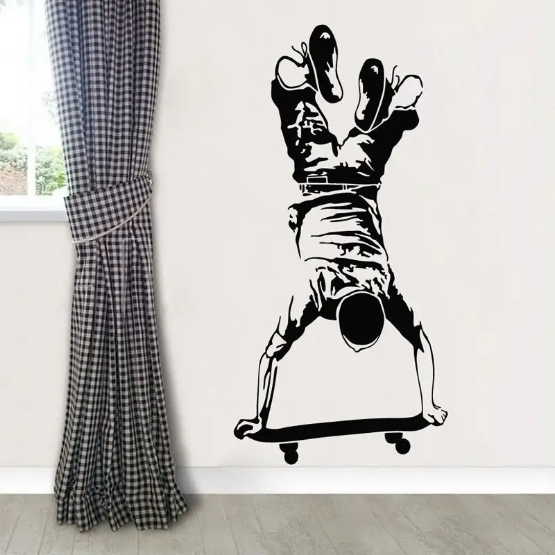 Наклейка на стену для скейтера мальчика скейтбординга Настенный декор спальни