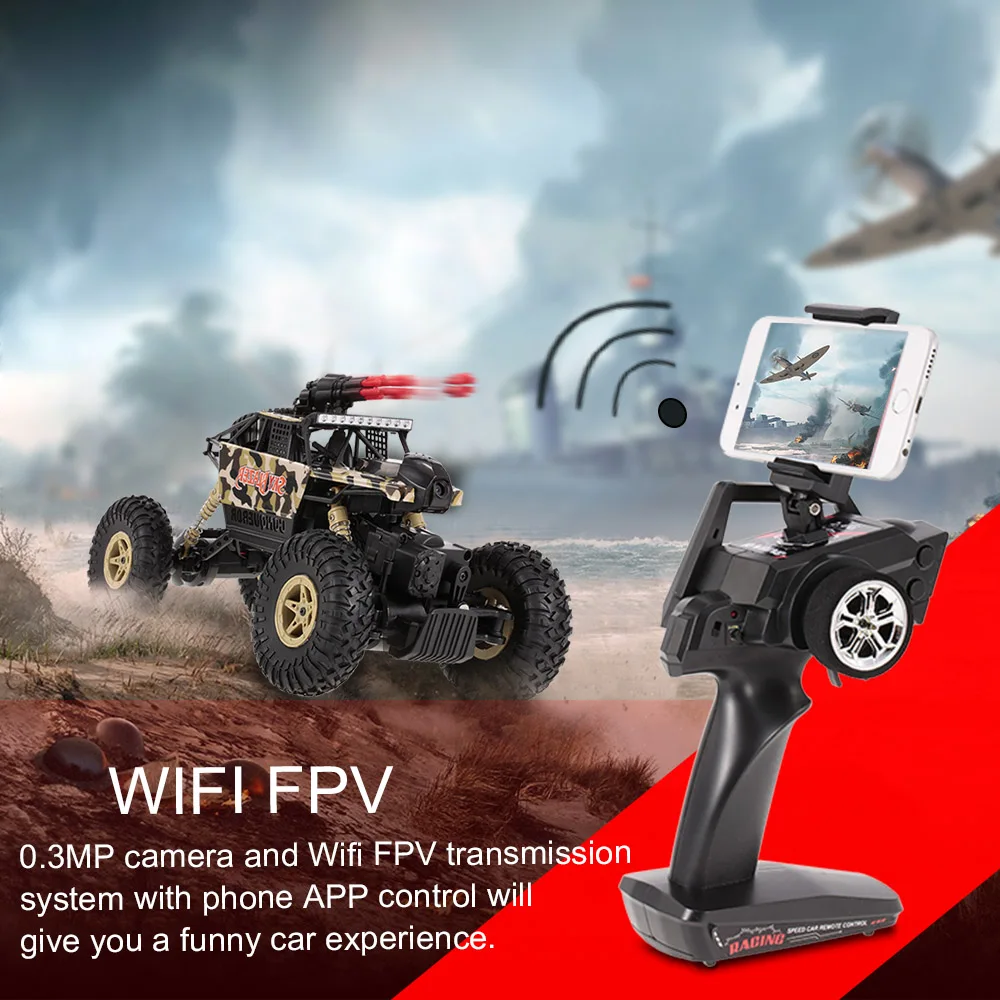 WLtoy RC автомобиль 4WD с камерой Wi Fi передача изображения запуск ракеты багги