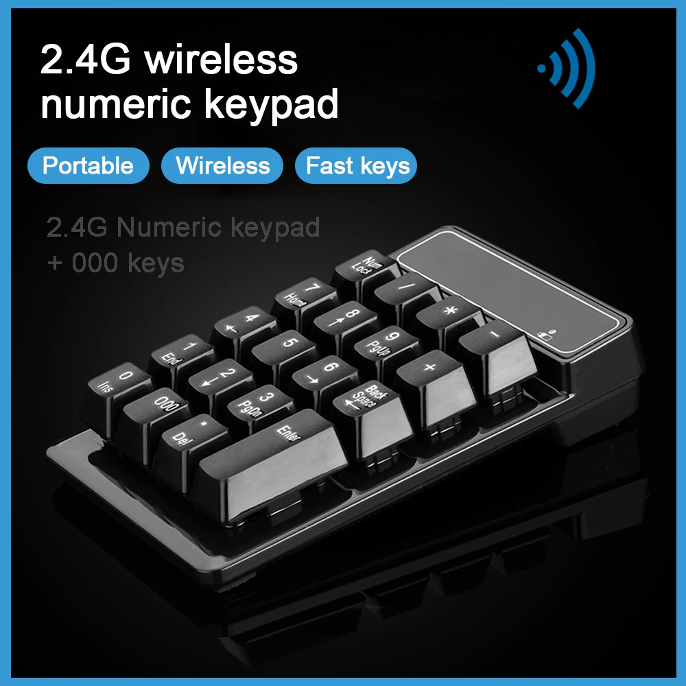 

2.4GHz Wireless Keypad 19 Keys Mechanical Numeric Keyboard Waterproof Teclados for Windows XP/7/8 Laptop Computer Accessories